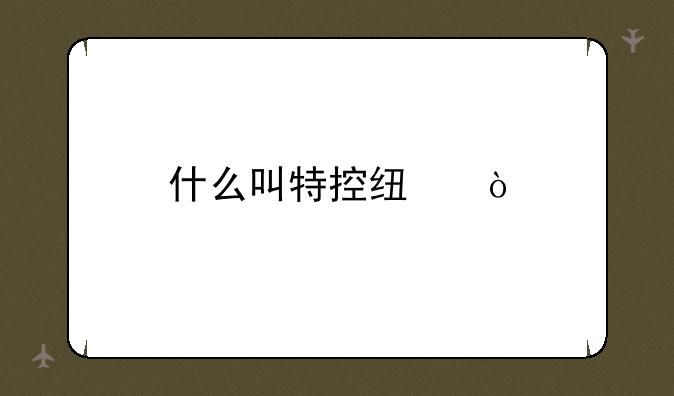什么叫特控线？
