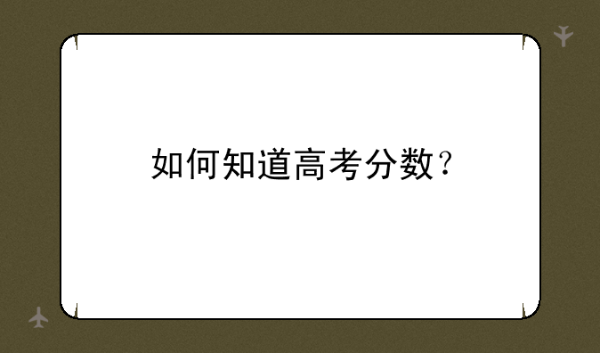 如何知道高考分数？