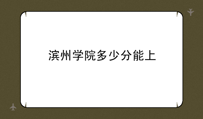 滨州学院多少分能上