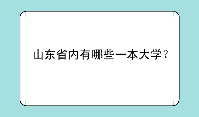 山东省内有哪些一本大学？
