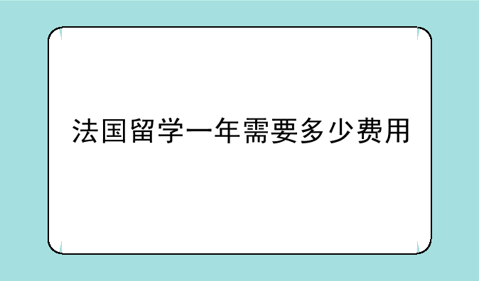 法国留学一年需要多少费用