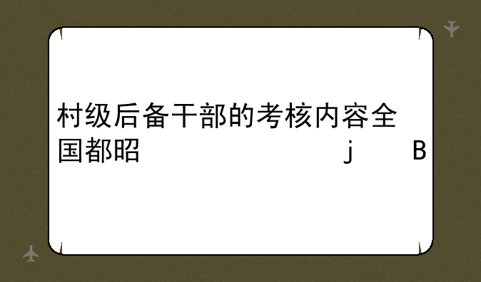 村级后备干部的考核内容全国都是一样的吗