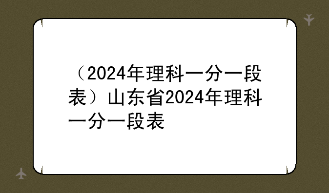 （2024年理科一分一段表）山东省2024年理科一分一段表
